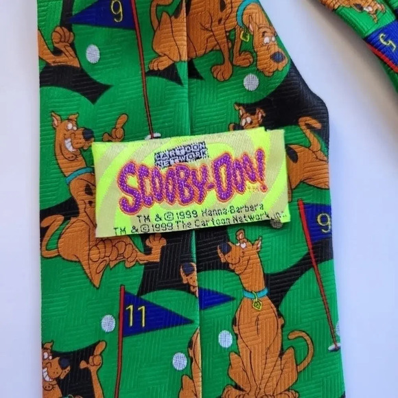 Cartoon Network Green Scooby-Doo Vintage 90s Golf Men's Tie Novelty Quirky - Picture 4 of 5
